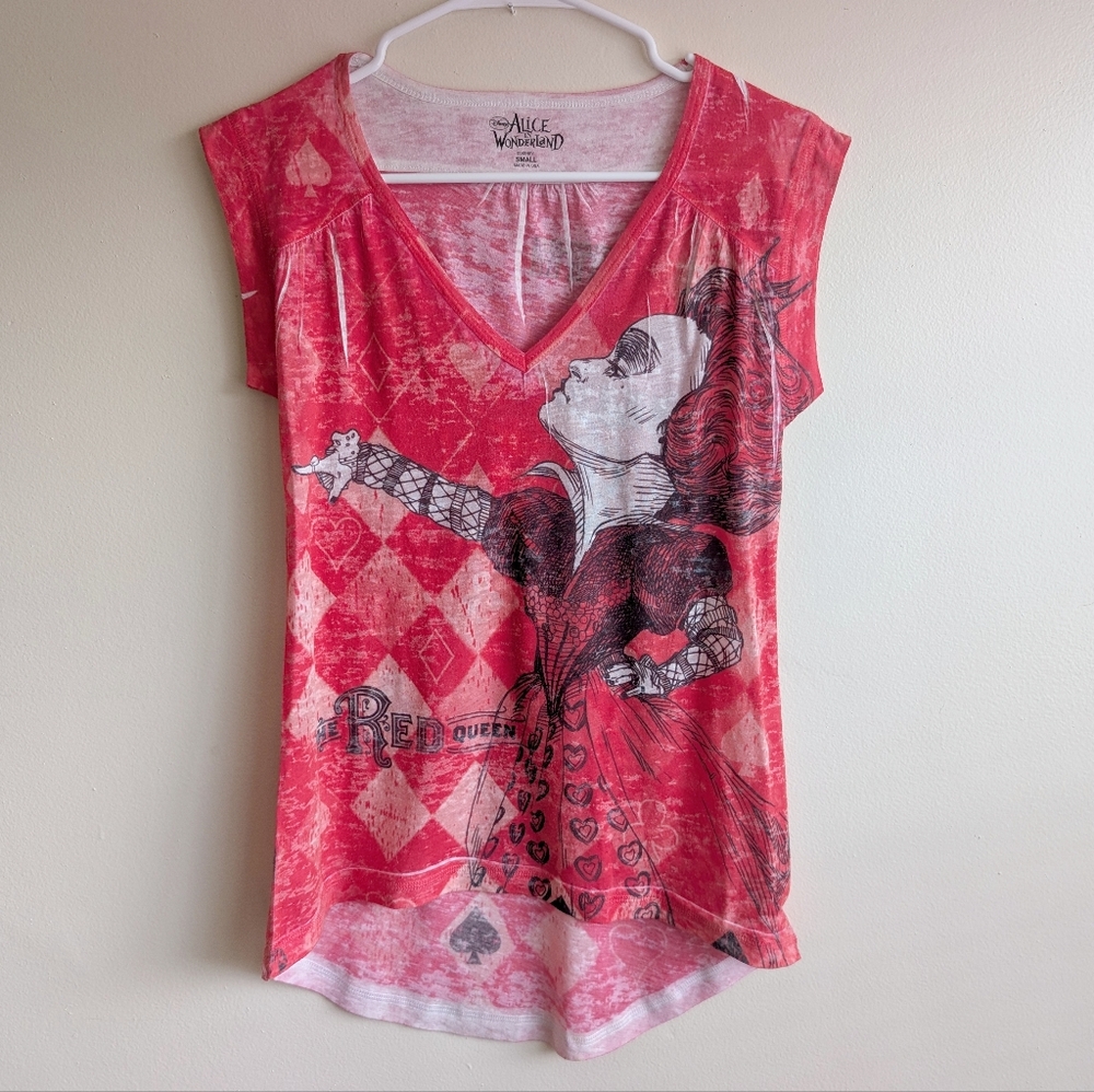 Disney Y2K Alice & Wonderland Th Red Queen Off  With Your Head Tee Shirt Grunge